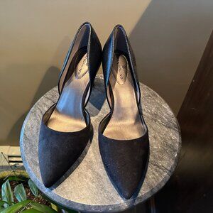 Bandolino Black Suede & Leather D'Orsay Pumps ~ Size 7.5